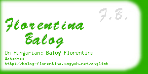 florentina balog business card